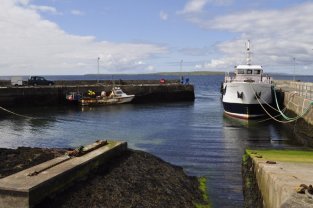 The Orkney ferry in John o' Groats harbour