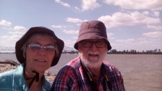 That's the Ohio River behind us and the bridge between Kentucky and Illinois . . .