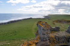 The view from the castle south to Craster.